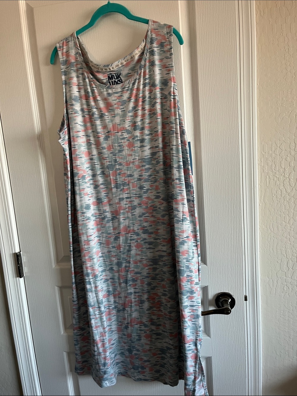 Muk Luks Gray Sleeveless Multicolor Knit Dress